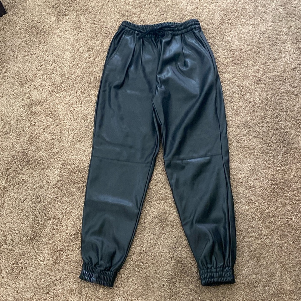 Zara | Faux Leather Joggers
